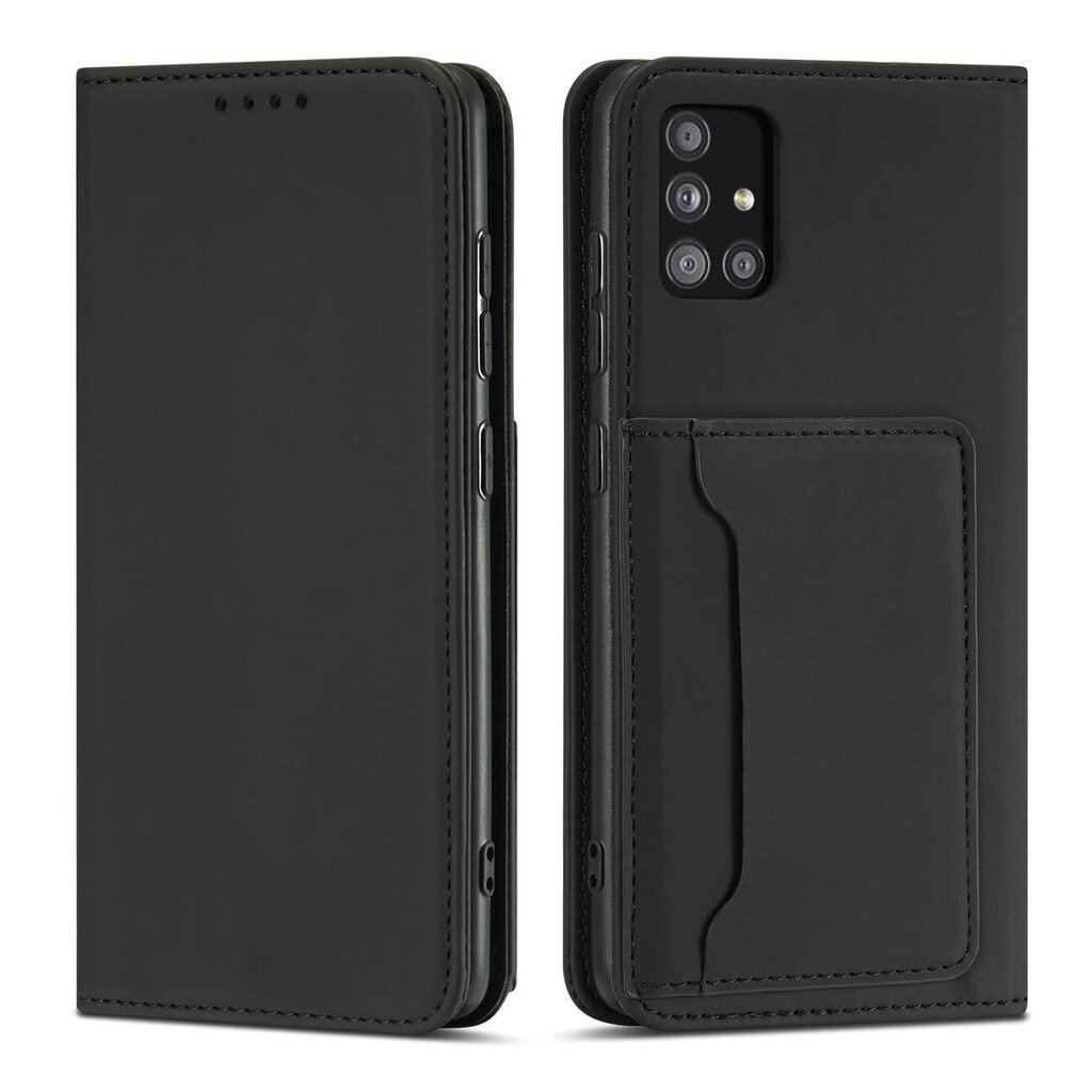 Hurtel Magnet Card Case mallille Xiaomi Redmi Note 11, musta hinta ja tiedot | Puhelimen kuoret ja kotelot | hobbyhall.fi