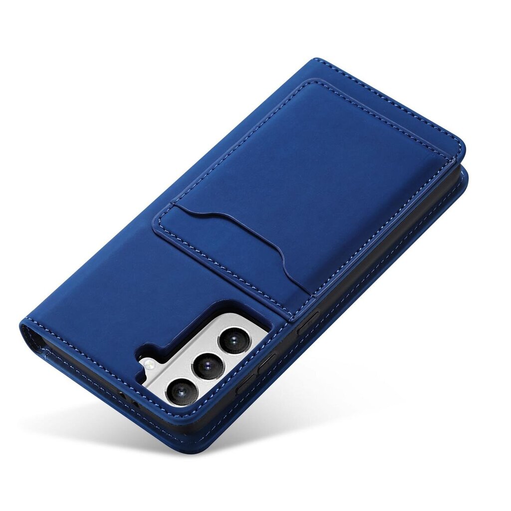 Hurtel Magnet Card Case mallille Samsung Galaxy S22, sininen hinta ja tiedot | Puhelimen kuoret ja kotelot | hobbyhall.fi