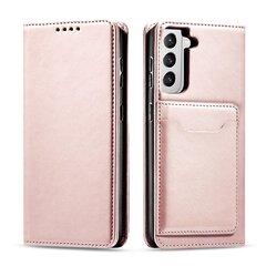 Hurtel Magnet Card Case mallille Samsung Galaxy S22, pinkki hinta ja tiedot | Puhelimen kuoret ja kotelot | hobbyhall.fi