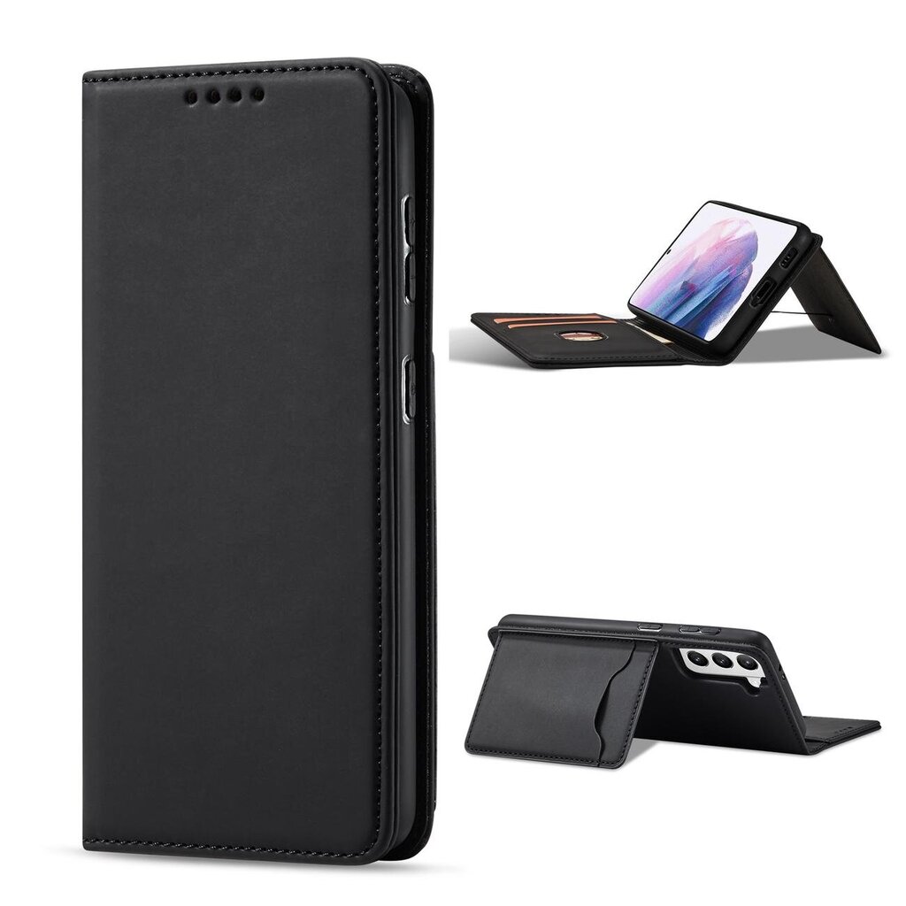 Hurtel Magnet Card Case mallille Samsung Galaxy S22 + (S22 Plus), musta hinta ja tiedot | Puhelimen kuoret ja kotelot | hobbyhall.fi