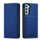 Hurtel Magnet Card Case mallille Samsung Galaxy S22 + (S22 Plus), sininen hinta ja tiedot | Puhelimen kuoret ja kotelot | hobbyhall.fi