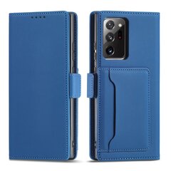 Hurtel Magnet Card Case mallille Samsung Galaxy S22 Ultra, sininen hinta ja tiedot | Puhelimen kuoret ja kotelot | hobbyhall.fi