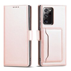 Hurtel Magnet Card Case mallille Samsung Galaxy S22 Ultra, pinkki hinta ja tiedot | Puhelimen kuoret ja kotelot | hobbyhall.fi