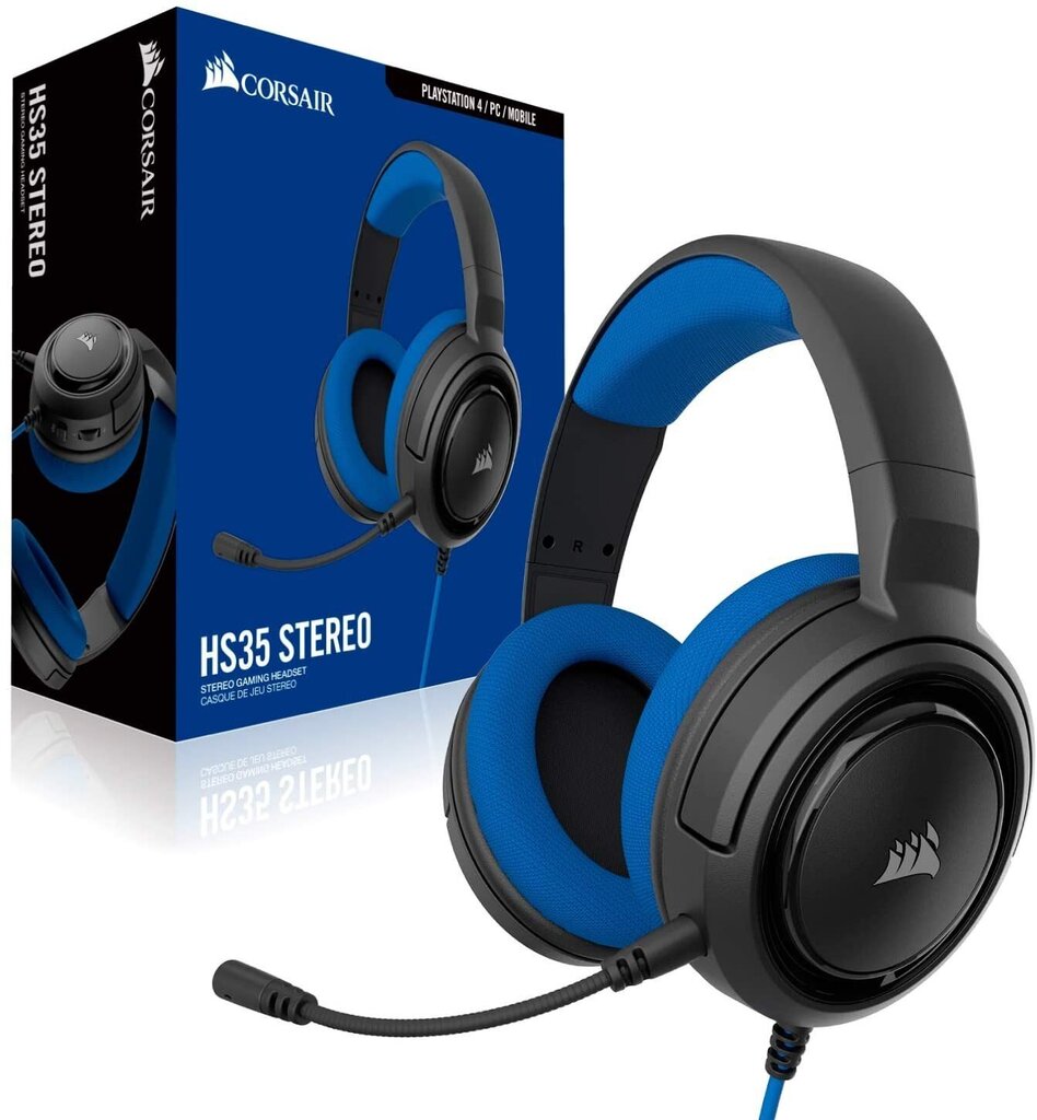 Corsair HS35 Blue hinta ja tiedot | Kuulokkeet | hobbyhall.fi