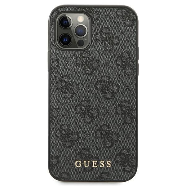 GUESS 4G Metal Gold Logo - Iphone 12/12 Pro , harmaa hinta ja tiedot | Puhelimen kuoret ja kotelot | hobbyhall.fi