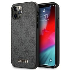 GUESS 4G Metal Gold Logo - Iphone 12/12 Pro , harmaa hinta ja tiedot | Puhelimen kuoret ja kotelot | hobbyhall.fi