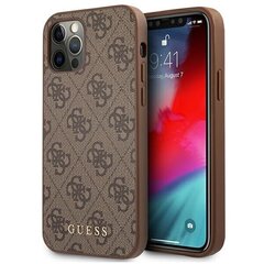 GUESS 4G Metal Gold Logo - Iphone 12/12 Pro , ruskea hinta ja tiedot | Puhelimen kuoret ja kotelot | hobbyhall.fi