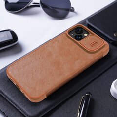 Nillkin Qin Pro Leather iPhone 14 6.1 2022 Brown hinta ja tiedot | Puhelimen kuoret ja kotelot | hobbyhall.fi