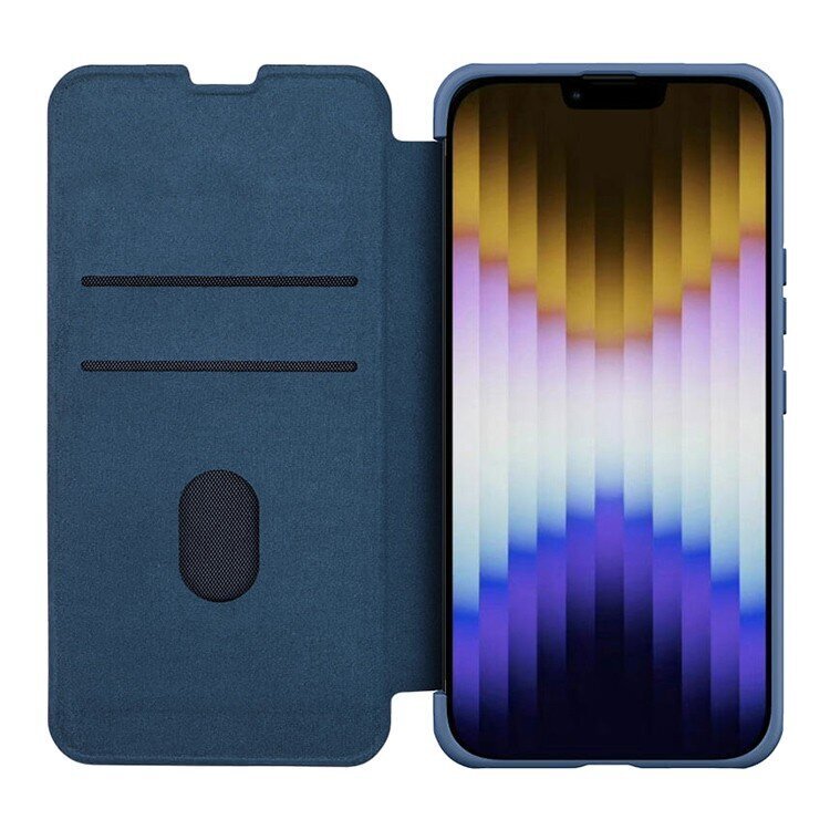 Nillkin Qin Cloth Pro iPhone 14 Camera Protector Holster Flip Blue hinta ja tiedot | Puhelimen kuoret ja kotelot | hobbyhall.fi