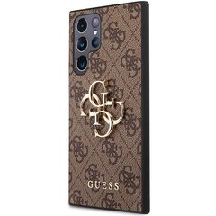 Original Guess - 4G Big Metal Logo - Samsung Galaxy S23 Ultra, ruskea hinta ja tiedot | Puhelimen kuoret ja kotelot | hobbyhall.fi