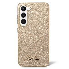 Guess PC|TPU Glitter Flakes Metal Logo Case - Samsung Galaxy S23 kultainen hinta ja tiedot | Puhelimen kuoret ja kotelot | hobbyhall.fi