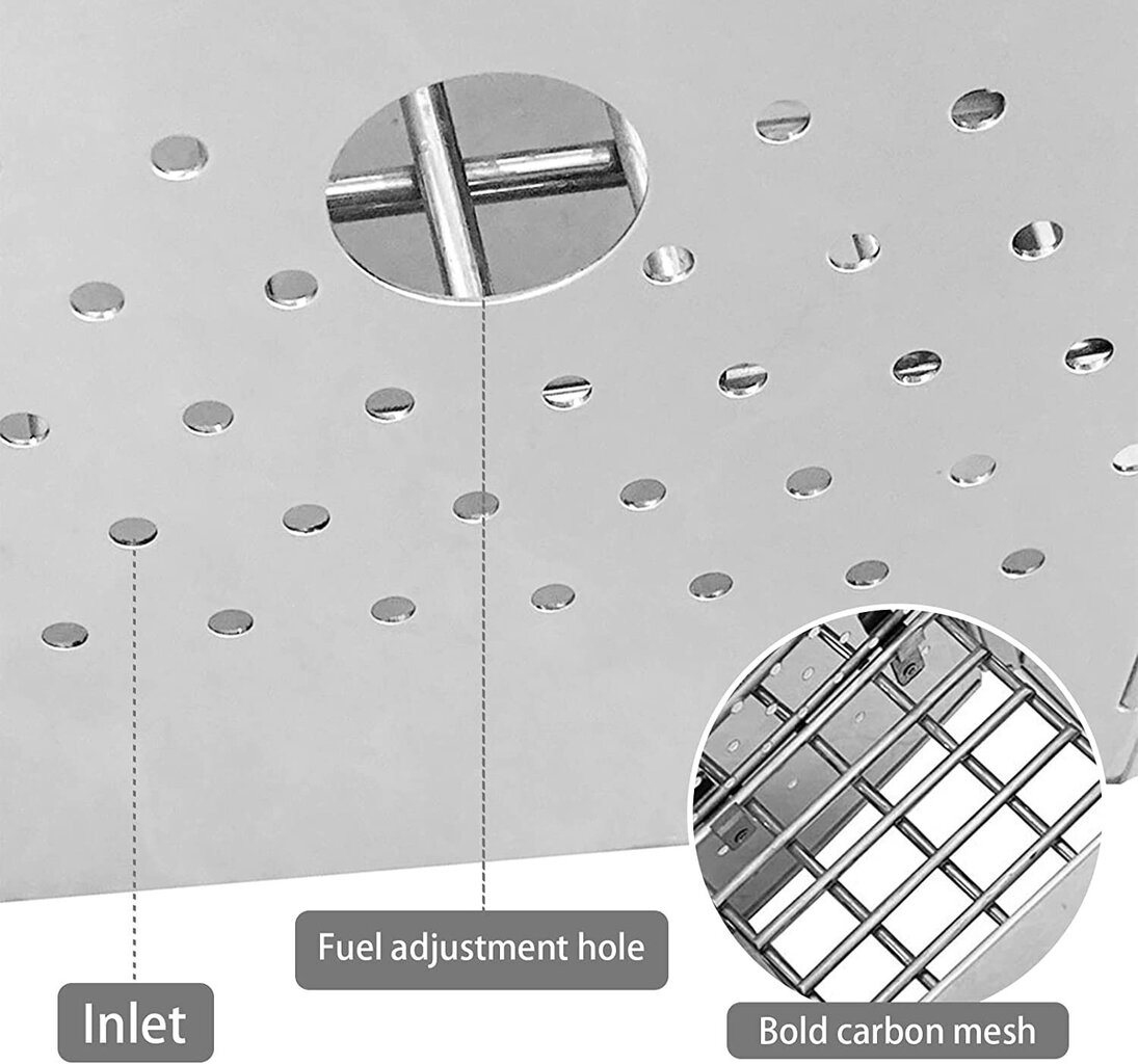 Kannettava ruostumattomasta teräksestä valmistettu grilli, 15,8 x 15,5 x 29 cm hinta ja tiedot | Grillitarvikkeet ja -välineet | hobbyhall.fi