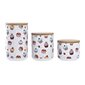 3 purkkia DKD Home Decor Luonnollinen Valkoinen Monivärinen Bambu Kivitavara 10 x 10 x 17 cm Kuppikakku hinta ja tiedot | Elintarvikkeiden säilytysastiat | hobbyhall.fi