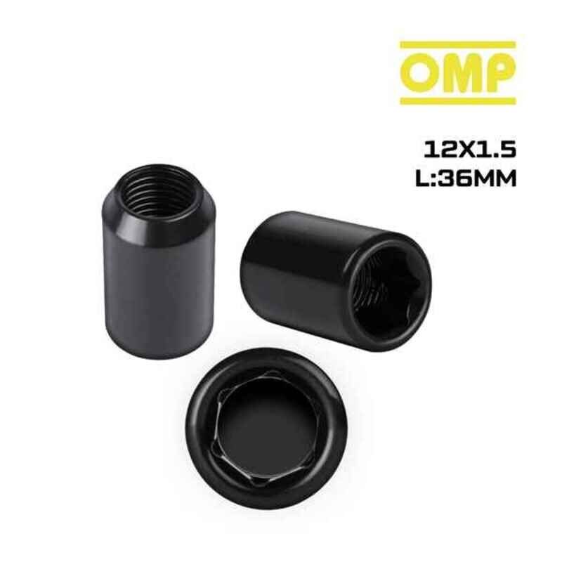 Mutteri OMP OMPS09721201 M12 x 1,50 4 uds Musta hinta ja tiedot | Lisätarvikkeet autoiluun | hobbyhall.fi