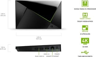 Nvidia Shield Android TV Pro digisovitin/konsoli 4K HDR Dolby Vision 3 Gt RAM 16 Gt ROM Bluetooth hinta ja tiedot | Mediasoittimet ja -tarvikkeet | hobbyhall.fi