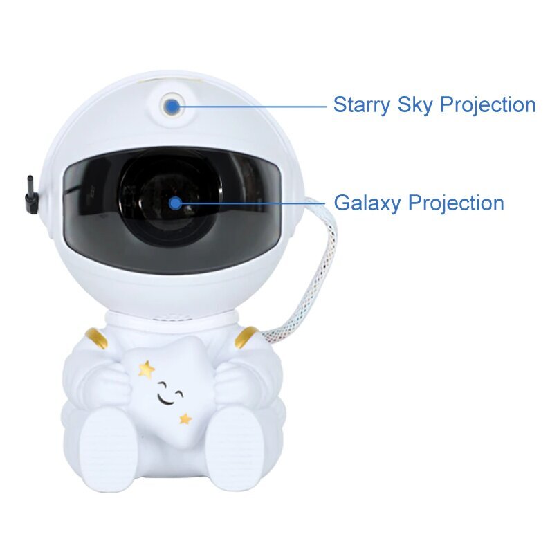 LED 3D galaksi- ja tähtiprojektori, yövalo, astronautti hinta ja tiedot | Juhlakoristeet | hobbyhall.fi