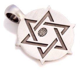 Bico "Star Of David Shield" Satiini hopea viimeistellyt riipus (E192) hinta ja tiedot | Miesten korut | hobbyhall.fi