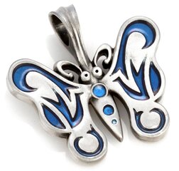 Bico "Butterfly" hartsi ja metalli perhonenriipus (B219 vaaleansininen) hinta ja tiedot | Kaulakorut | hobbyhall.fi