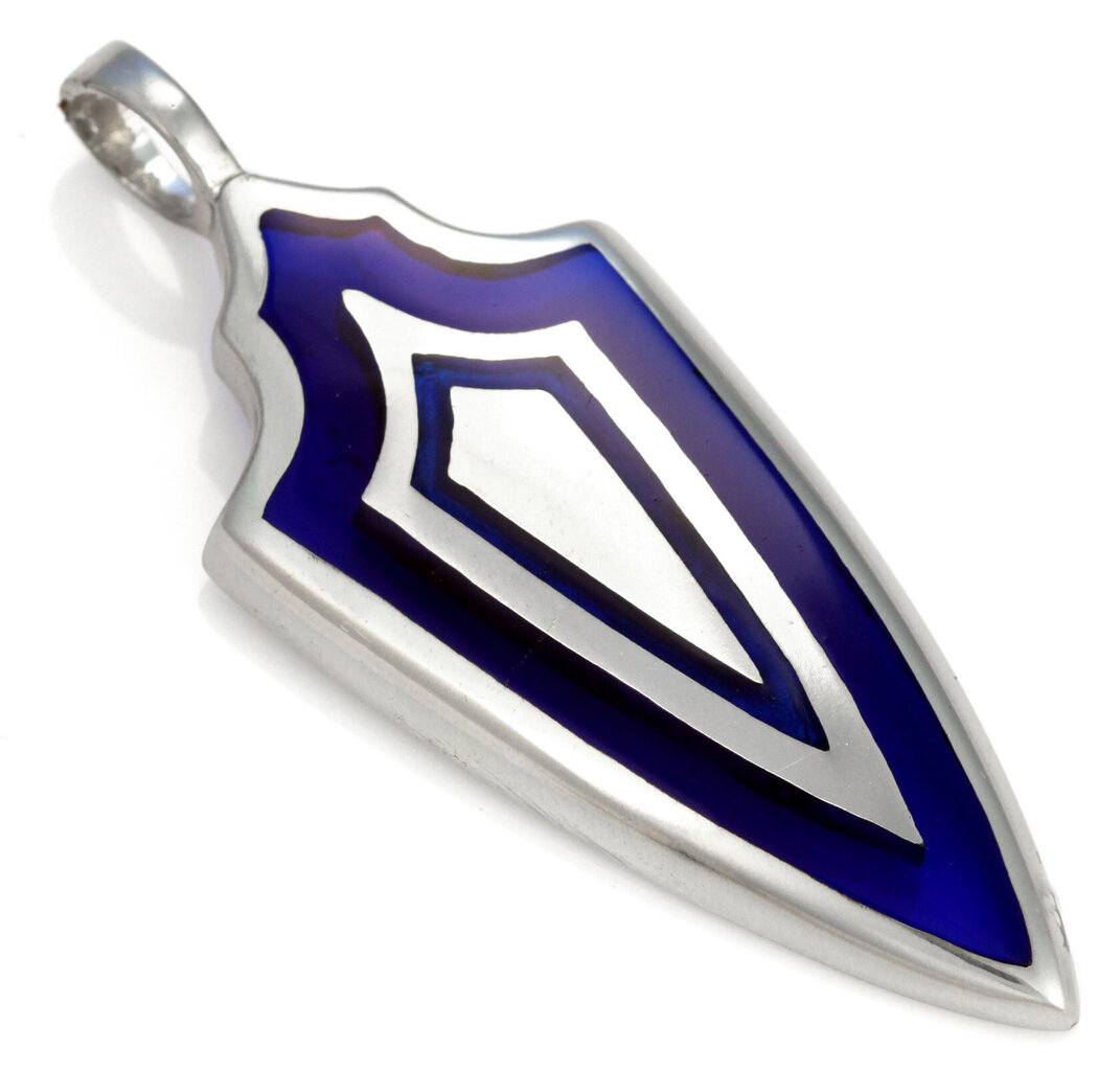 Bico "Triple Shield" läpinäkyvä sininen hartsi ja metalliriipus (BT33 sininen) hinta ja tiedot | Kaulakorut | hobbyhall.fi