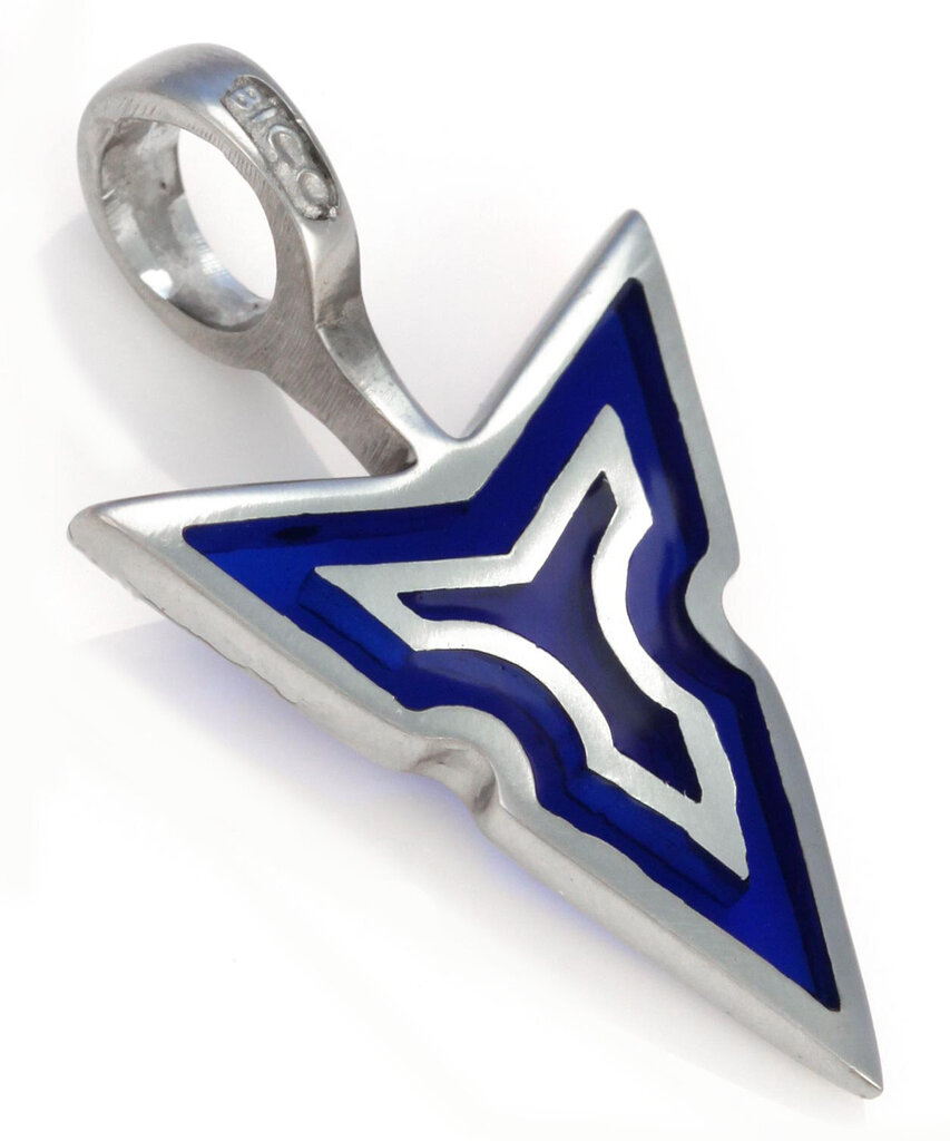Bico "Tyra Spear" pieni läpinäkyvä sininen hartsi ja metalliriipus (BTS14 sininen) hinta ja tiedot | Kaulakorut | hobbyhall.fi