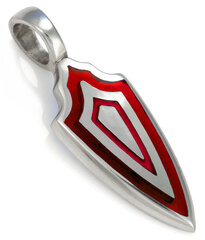 Bico "Triple Shield" Pieni läpinäkyvä punainen hartsi ja metalliriipus (BTS16 punainen) hinta ja tiedot | Kaulakorut | hobbyhall.fi