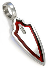 Bico "Triple Shield" Pieni läpinäkyvä punainen hartsi ja metalliriipus (BTS16 punainen) hinta ja tiedot | Kaulakorut | hobbyhall.fi