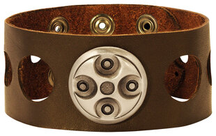 Bico Brown nahkahihnat / rannekkeet, joissa metallinen lisäosa (BWE6 Brown) 50mm 1 31/32″ hinta ja tiedot | Miesten korut | hobbyhall.fi
