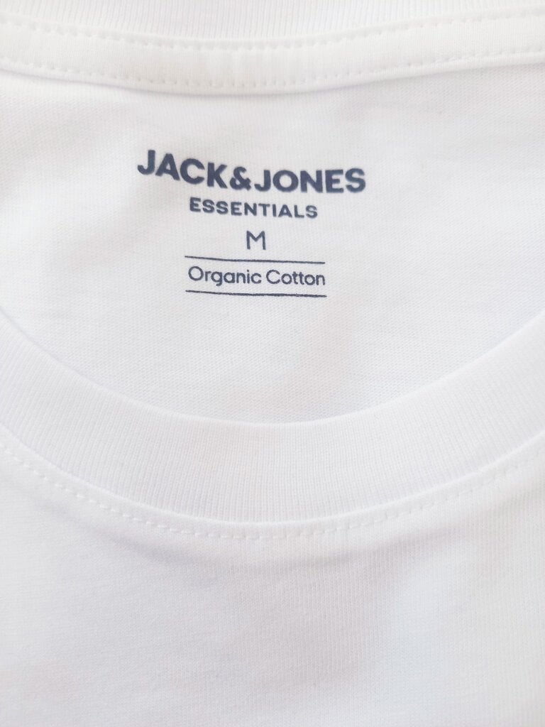 Jack & Jones miehet Jjeorganic Basic Tee SS O-Neck 3PK MP 12191759 t-paidat valkoinen valko/musta M hinta ja tiedot | Naisten T-paidat | hobbyhall.fi