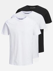 Jack & Jones miehet Jjeorganic Basic Tee SS O-Neck 3PK MP 12191759 t-paidat valkoinen valko/musta M hinta ja tiedot | Naisten T-paidat | hobbyhall.fi