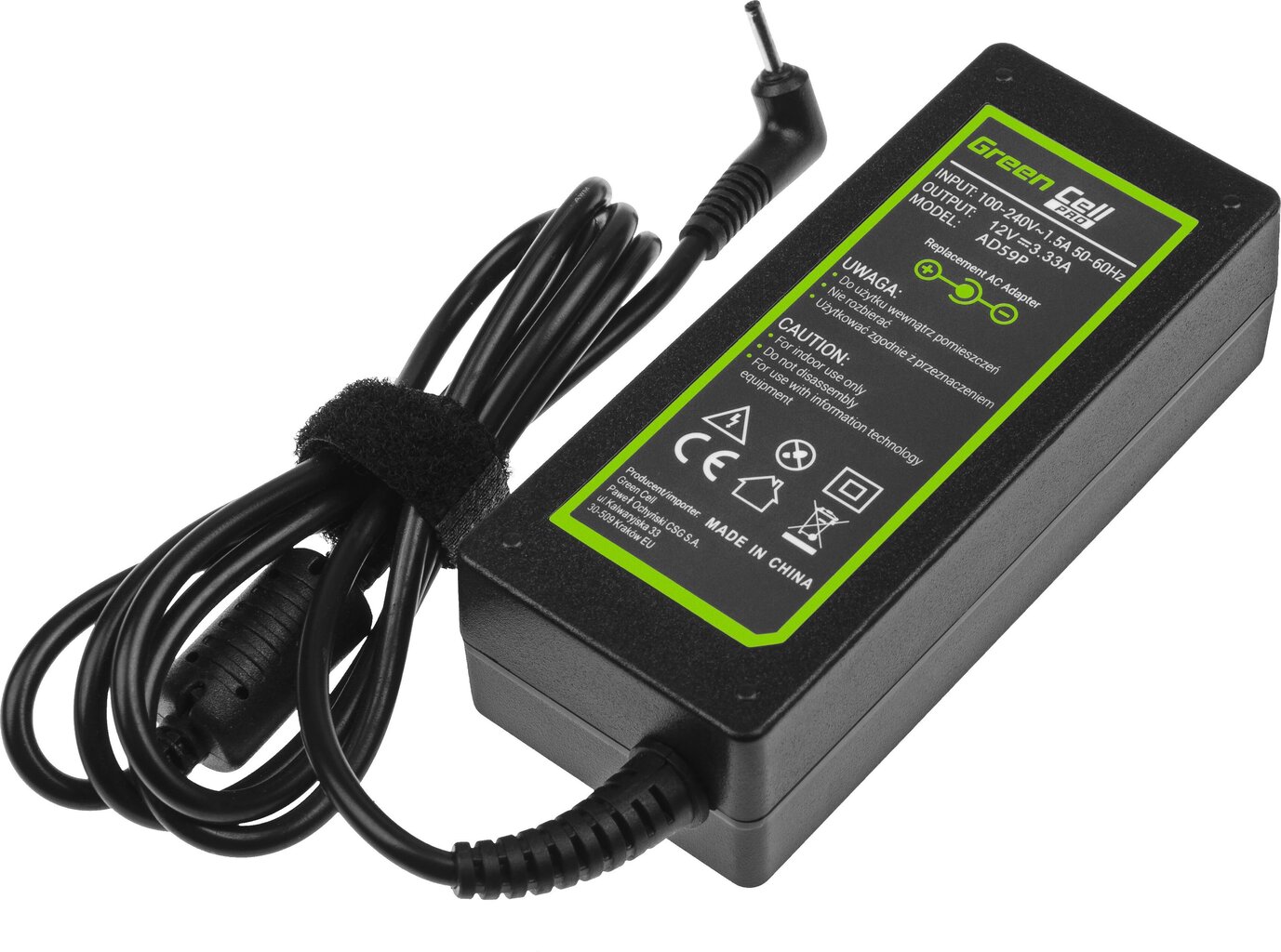 Green Cell 12V, 3.33A, 40W hinta ja tiedot | Kannettavien tietokoneiden laturit | hobbyhall.fi