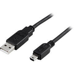 Deltaco USB-24S USB 2.0 / A-mini B -kaapeli, 1 m hinta ja tiedot | Puhelinkaapelit | hobbyhall.fi