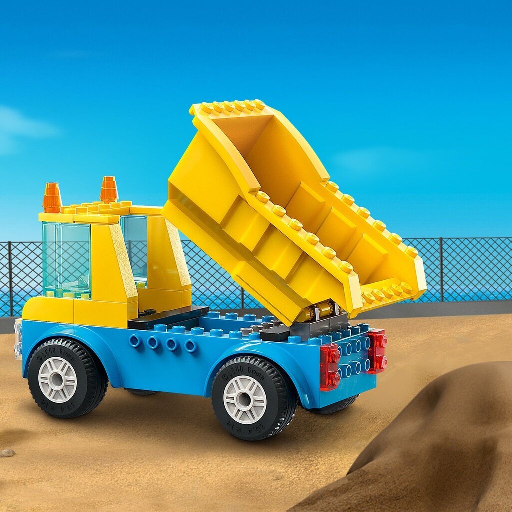60391 LEGO® City Rakennustyömaan ajoneuvot, nosturi ja purkupallo hinta ja tiedot | LEGOT ja rakennuslelut | hobbyhall.fi