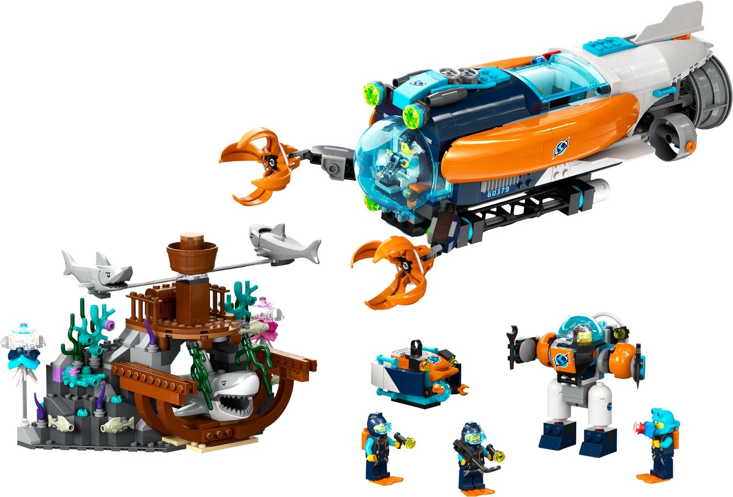 60379 LEGO® City Syvänmeren tutkimussukellusvene hinta ja tiedot | LEGOT ja rakennuslelut | hobbyhall.fi