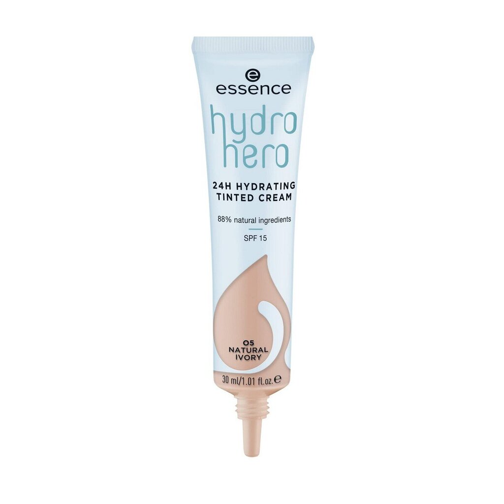 Kosteuttava voide värillä Essence Hydro Hero 05-luonnollinen norsunluu SPF 15, 30 ml hinta ja tiedot | Meikkivoiteet ja puuterit | hobbyhall.fi