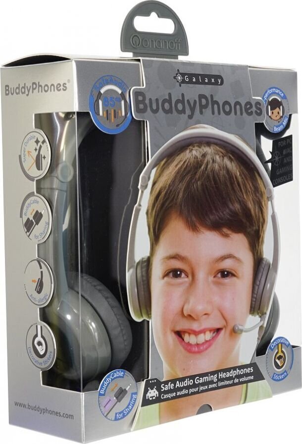 BuddyPhones BP-GALAXY Grey hinta ja tiedot | Kuulokkeet | hobbyhall.fi
