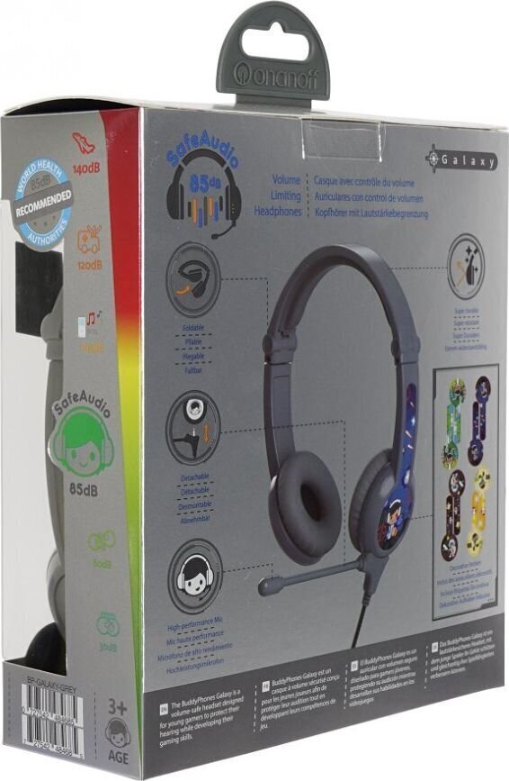 BuddyPhones BP-GALAXY Grey hinta ja tiedot | Kuulokkeet | hobbyhall.fi