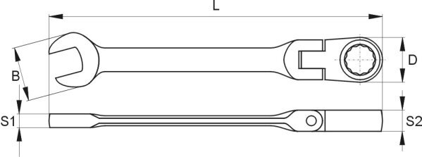 Yhdistelmäavain, jossa on joustava pää Yato 13mm (YT-1679) hinta ja tiedot | Käsityökalut | hobbyhall.fi