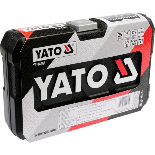 Kärkisarja Yato 1/4" (YT-14461), 25 kpl hinta ja tiedot | Käsityökalut | hobbyhall.fi