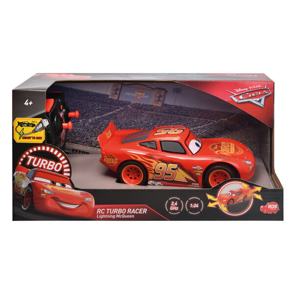 Simba Cars 3 Salama McQueen Turbo Racer radio-ohjattava kilpa-auto, 17 cm hinta ja tiedot | Poikien lelut | hobbyhall.fi