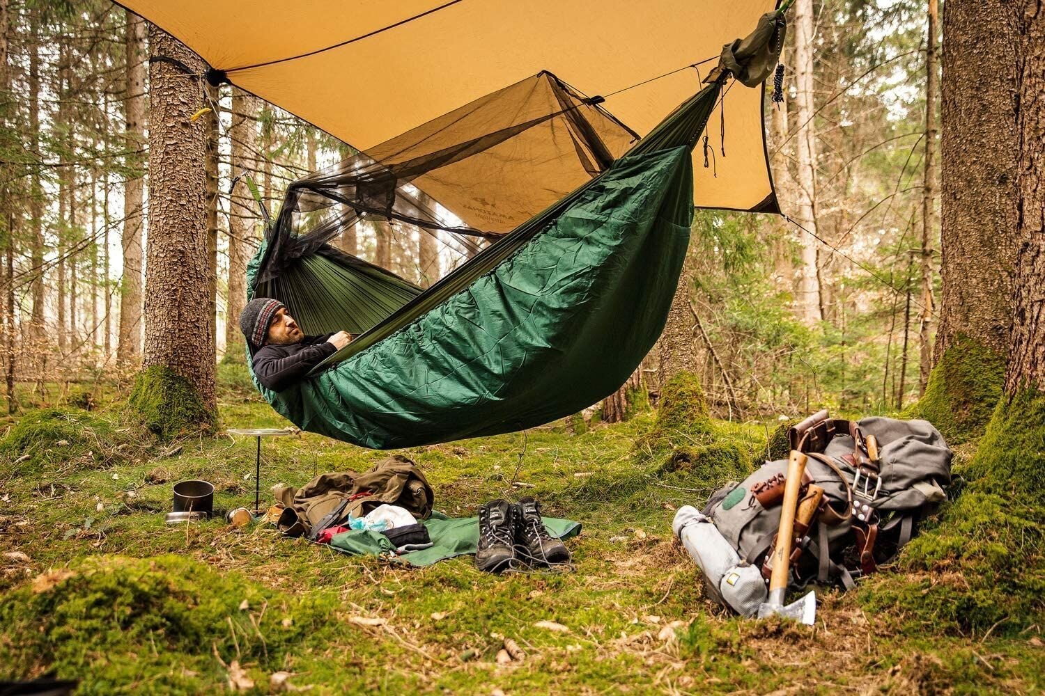 Lämpöalusta riippumattoon Amazonas Underquilt XXL, vihreä hinta ja tiedot | Riippumatot | hobbyhall.fi