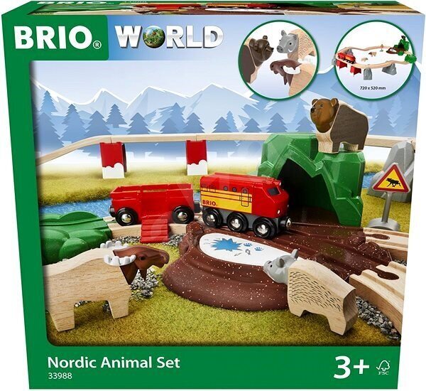 Brio Forest Animals junasarja rautateillä, 33988 hinta ja tiedot | Poikien lelut | hobbyhall.fi