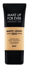 Matta meikkivoide Make Up For Ever Matte Velvet Skin Liquid Full Coverage Foundation 24H, 30 ml, Y - 345 Natural Beige hinta ja tiedot | Meikkivoiteet ja puuterit | hobbyhall.fi