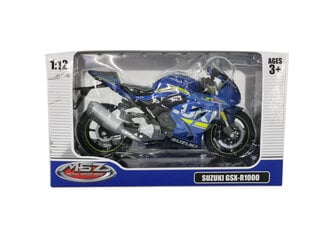 MSZ Metallipienoismalli Moottoripyörä Suzuki GSR-R1000, 1:12 hinta ja tiedot | Poikien lelut | hobbyhall.fi