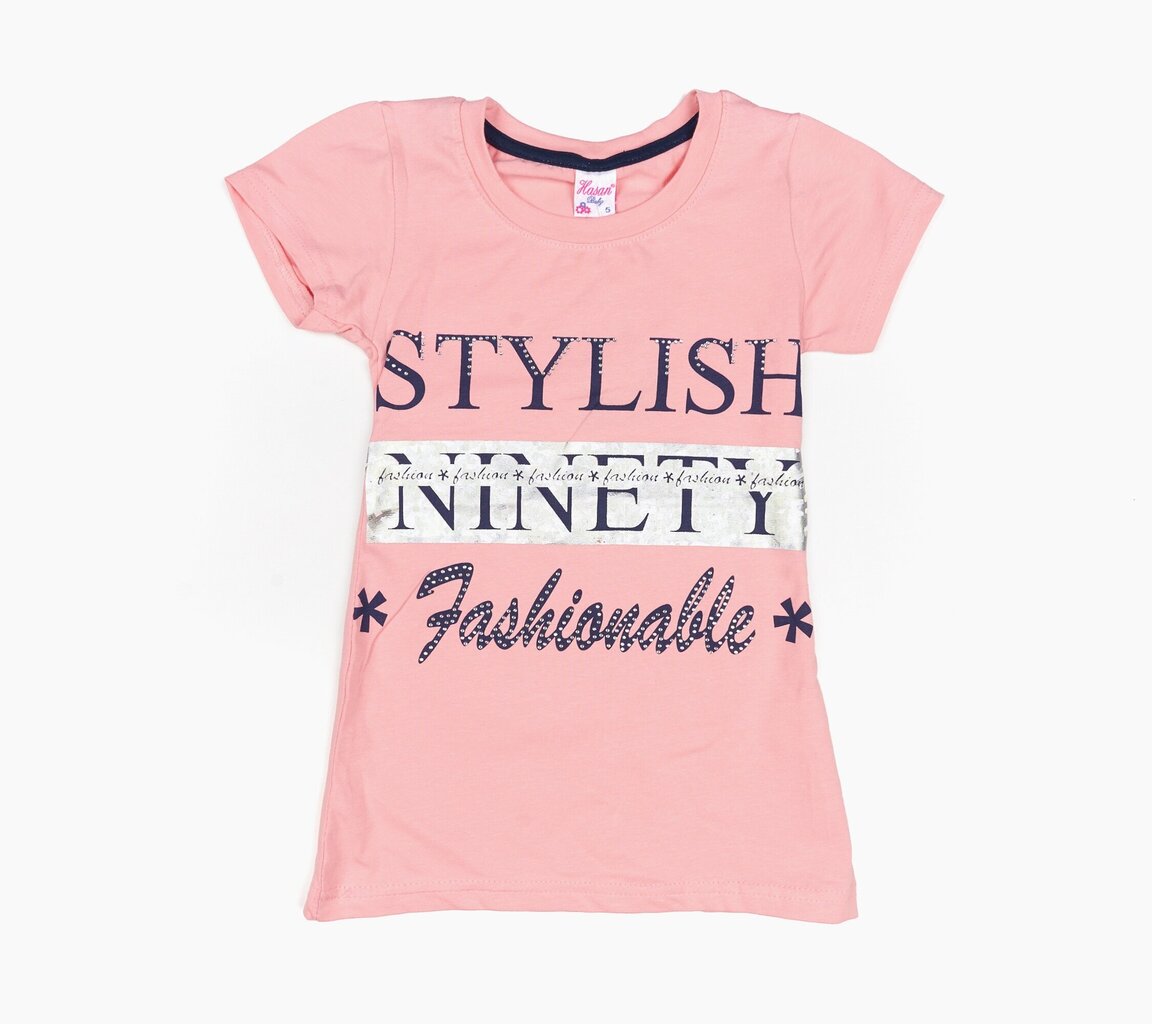 T-paita tytölle, vaaleanpunainen hinta ja tiedot | Tyttöjen paidat | hobbyhall.fi