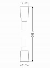 Mexen suihkuletku 150 cm, PVC, kromi hinta ja tiedot | Suihkupäät ja tarvikkeet | hobbyhall.fi