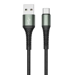 Jellico B12 nailonpunottu universaali USB-C - USB data ja nopea 3.1A laturikaapeli, 2 m, musta hinta ja tiedot | Kaapelit ja adapterit | hobbyhall.fi