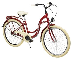 Polkupyörä Azimut Vintage 26" 2023, punainen hinta ja tiedot | Polkupyörät | hobbyhall.fi
