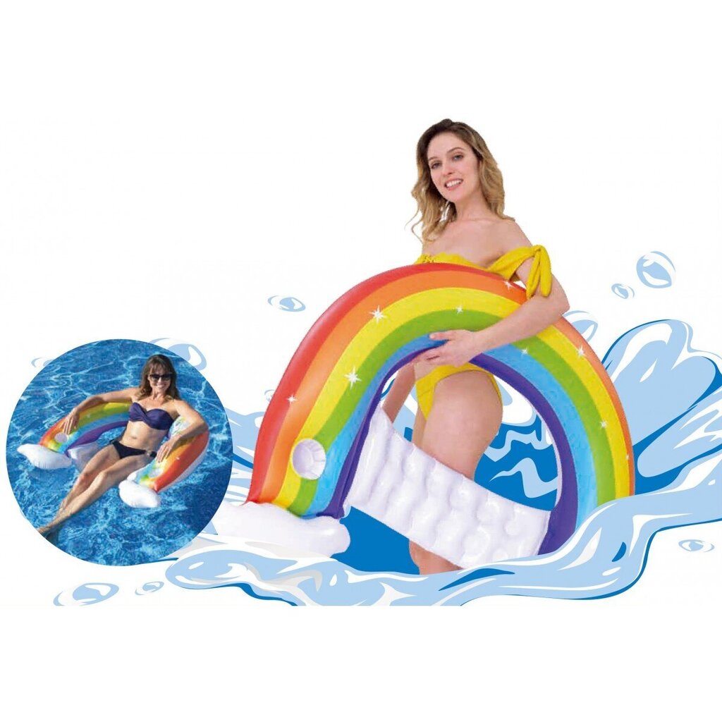 Ilmatäytteinen lautta Sun Club Rainbow, 148x99 cm, monivärinen hinta ja tiedot | Puhallettavat vesilelut ja uima-asusteet | hobbyhall.fi