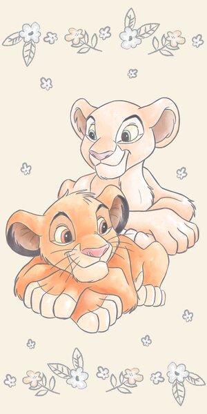 Lasten pyyhe Disney Leijonakuningas Simba & Nala, 70x140 cm