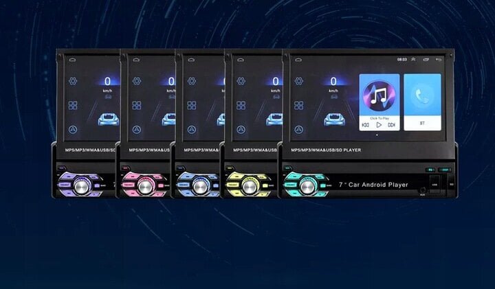 Autoradio, NAVIGOINTIMULTIMEDIAASEMA, GPS, WI-FI, Android 11 sisäänvedettävällä 7 tuuman näytöllä hinta ja tiedot | Autoradiot, multimedia | hobbyhall.fi